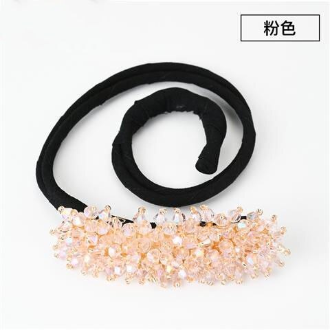 Pinza mágica para estilizar el cabello, rizador de cabello, herramienta de torsión, horquilla, instrumento de rizado femenino, accesorios para el cabello: Pink