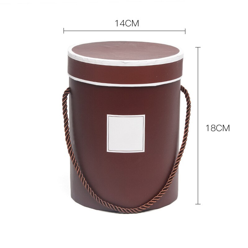 Bouquet Flowers Box Packaging Boxes Lid Hug Florist Flower Hold The Bucket Box Weedding Party Table Decor Round Boxes