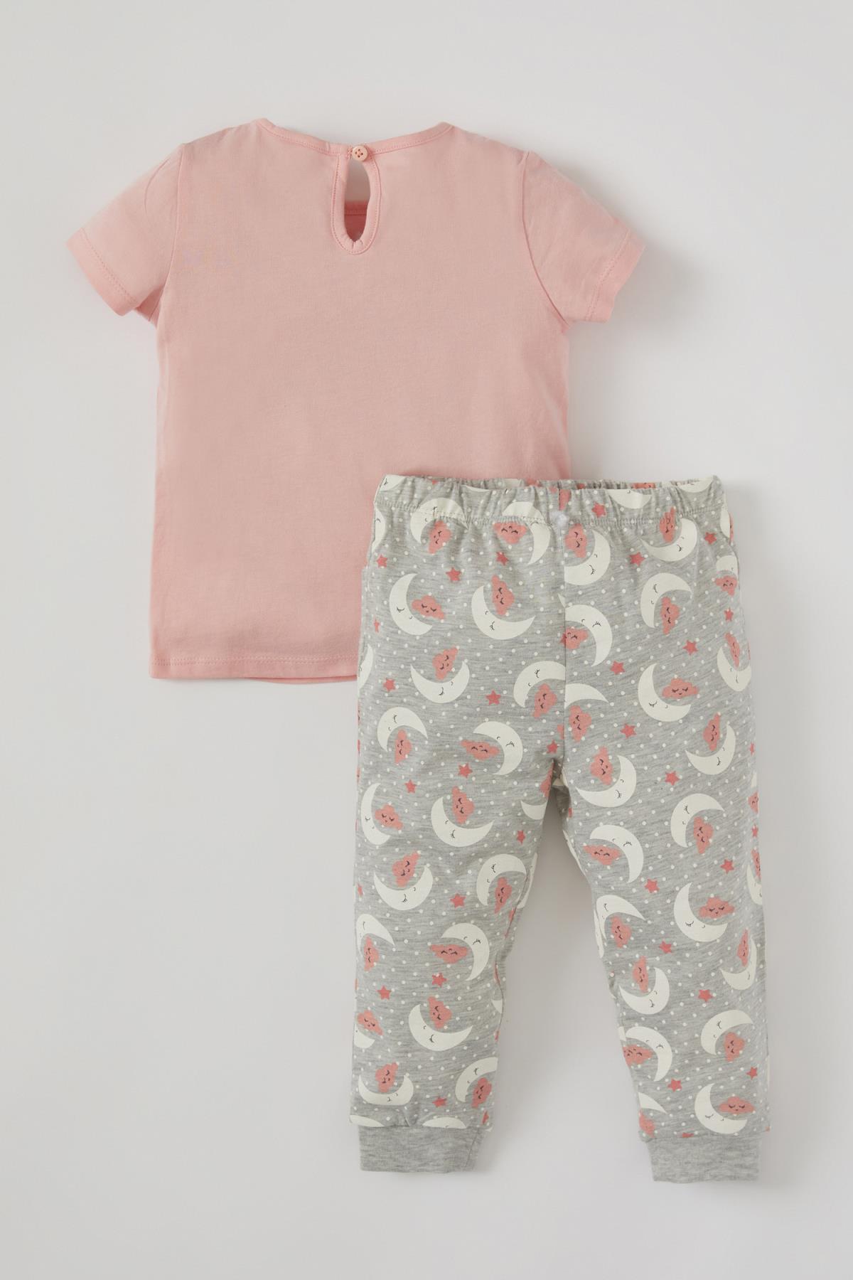 Defacto Lente Babygirl Homewear Baby Girl Leuke Maan Patroon Korte Mouw Pyjama Set Kids Kinderen Clothing-T8950A221SP