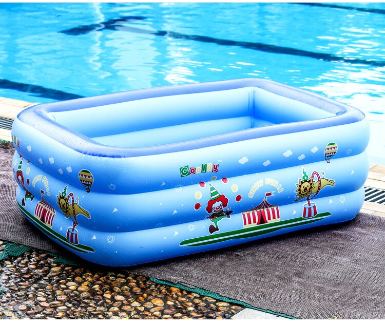 130CM Inflatable Swimming Pool for Kids Summer Play Water Pool PVC Children's Inflatable Pools Paddling Bathing Pools for Baby: 130cm Blue