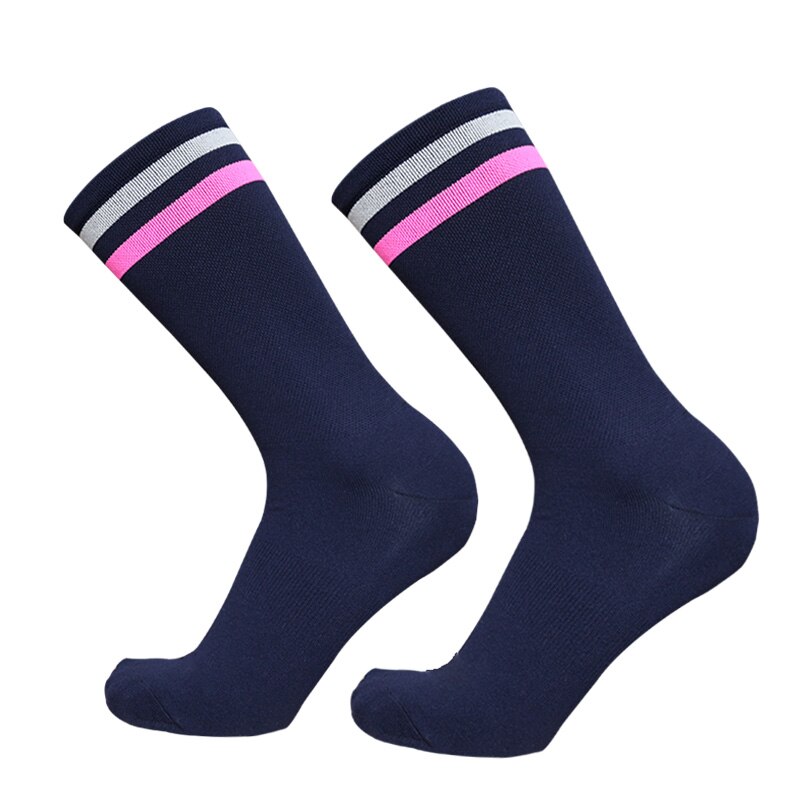 New rapha Road Bike Striped Socks Men and Women Breathable Bike Socks Outdoor Sports Racing Cycling Socks: B navy blue2
