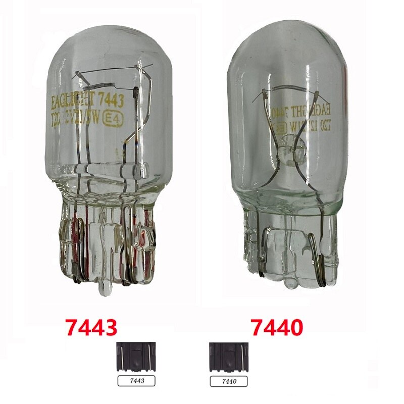 Bombillas halógenas T20 7440 WY21W W21W 7443 W21/5W T20, luz de marcha atrás de respaldo superbrillante para lámpara de señal de coche 12V, color ámbar, rojo y azul