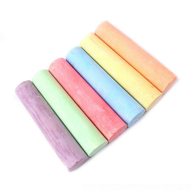 6/12pcs Mixed Colour Chalk Sticks Pack Water Soluble Kids Playground School Art Learning UY8