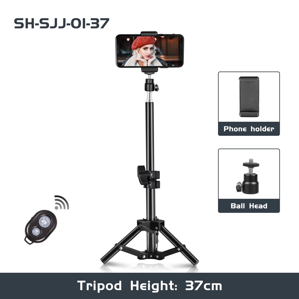Tripod for Phones Stand Portable Flexible Selfie Tripod With Bluetooth Remote Ball Control Holder Camera Universal Photography: 37cm Tripod