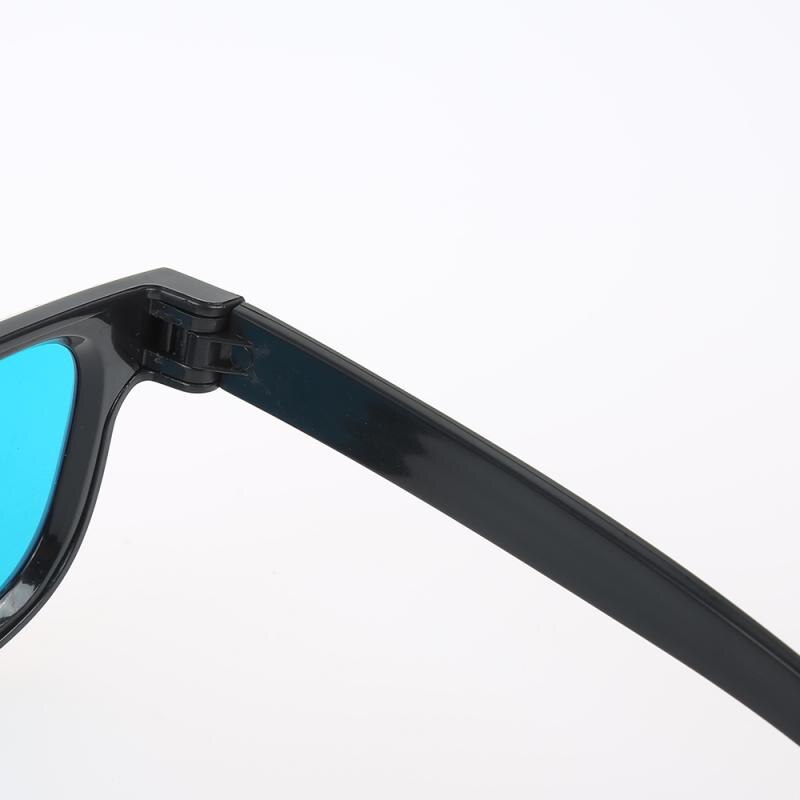 Gafas de plástico 3D Universal azul de rojo marco negro para anaglifo Dimensional TV película DVD Game vision/cinema