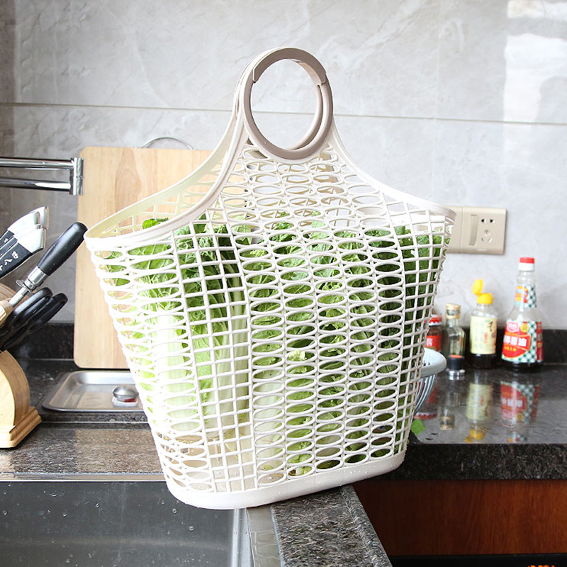 Newest Small Medium Large Plastic Portable Hand Kitchen Storage Shopping Basket Fruit Vegetable Basket