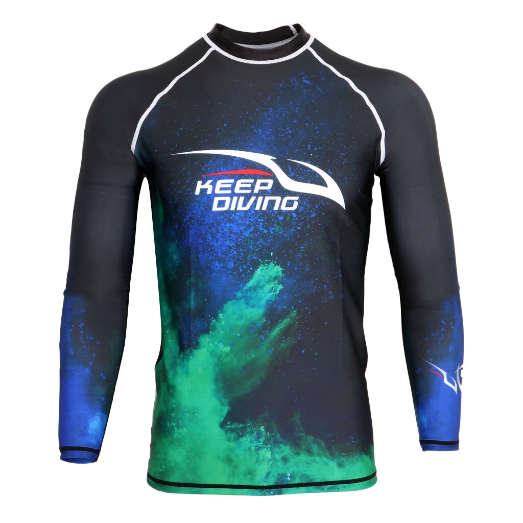Men Long Sleeve Wetsuit Top Scuba Diving Surfing Snorkeling Rash Guard -UPF50+ UV Protection Quick Dry &amp; Breathable