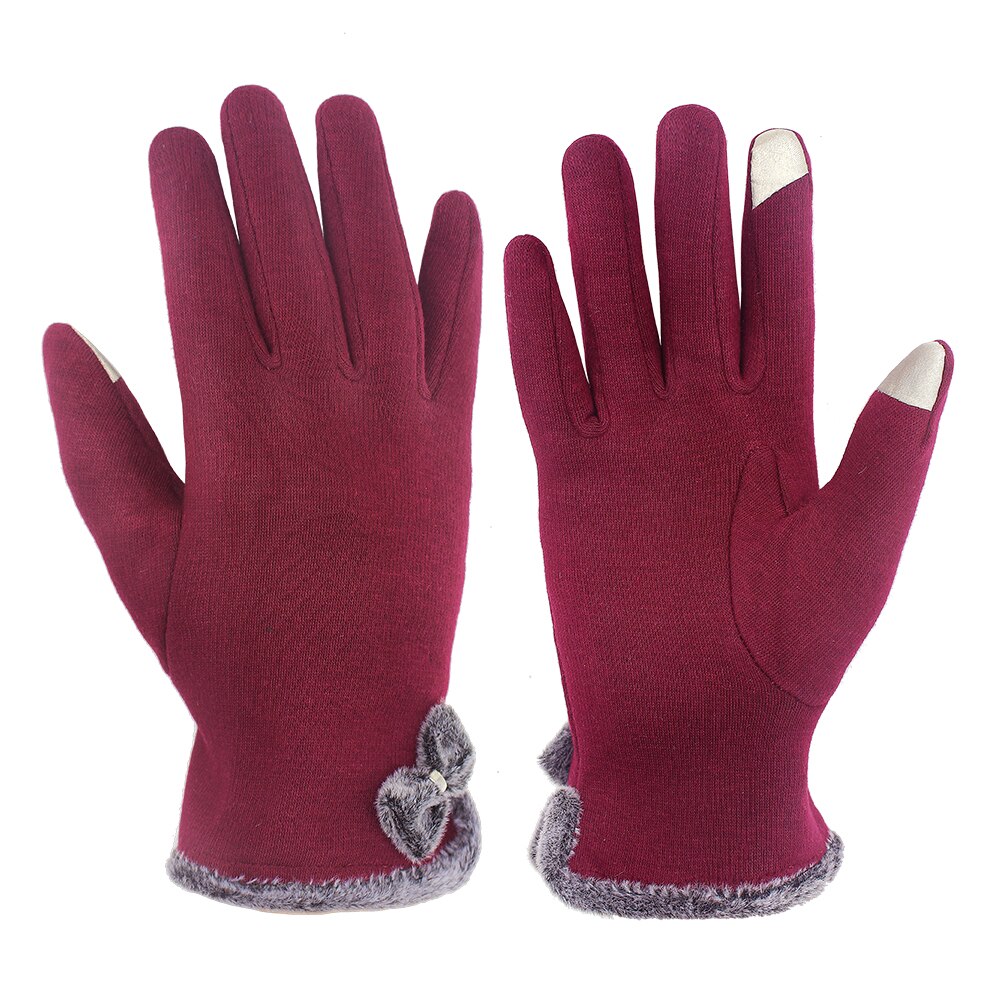 Women Men Touch Screen Winter Gloves Autumn Warm Gloves Wrist Mittens Driving Ski Windproof Glove: Red