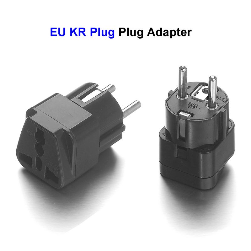 Euro Schuko AC Travel Socket Adapter Universele AU UK VS Naar EU Europese KR Israël Zwitserse Brasil Plug Adapter Converter outlet: Black