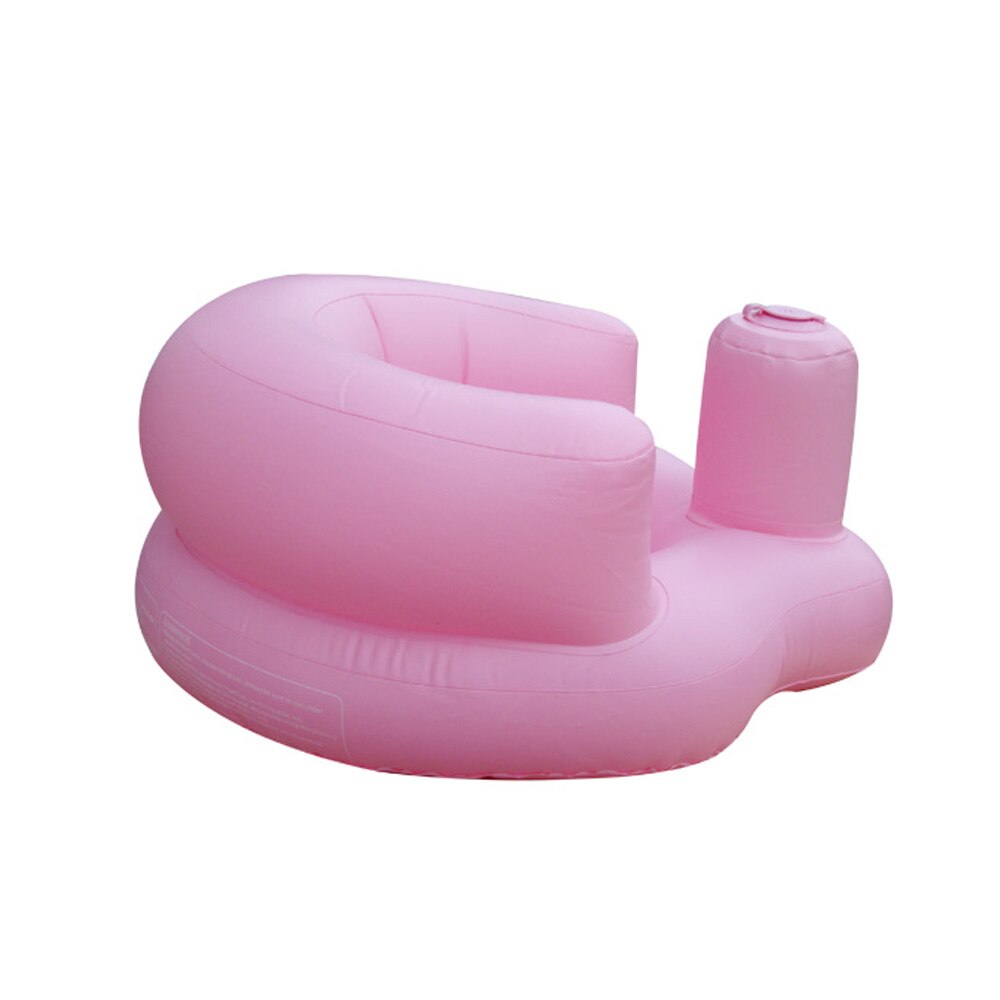 baby oppblåsbar stol lær badestol spisestuestol badesofa babysete plass trygt 2 farger miljøvennlig pvc stol: Rosa