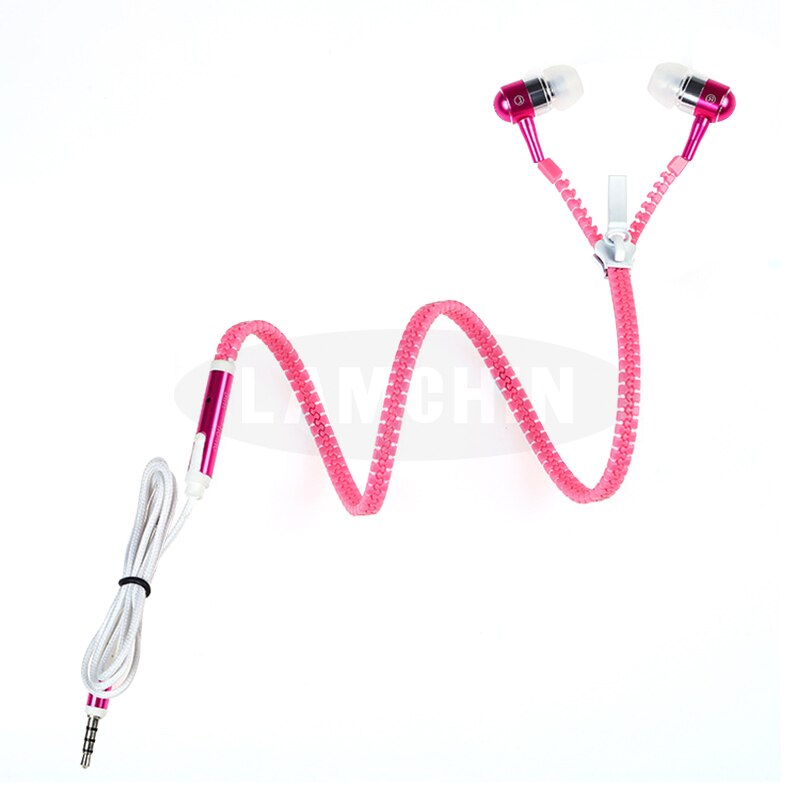 Night Lichtgevende Oortelefoon 5 Kleuren Super Bass Volledige Gloeiende Metalen Rits Oor Telefoons Met Microfoon Voor Iphone Xiaomi Huawei: Red