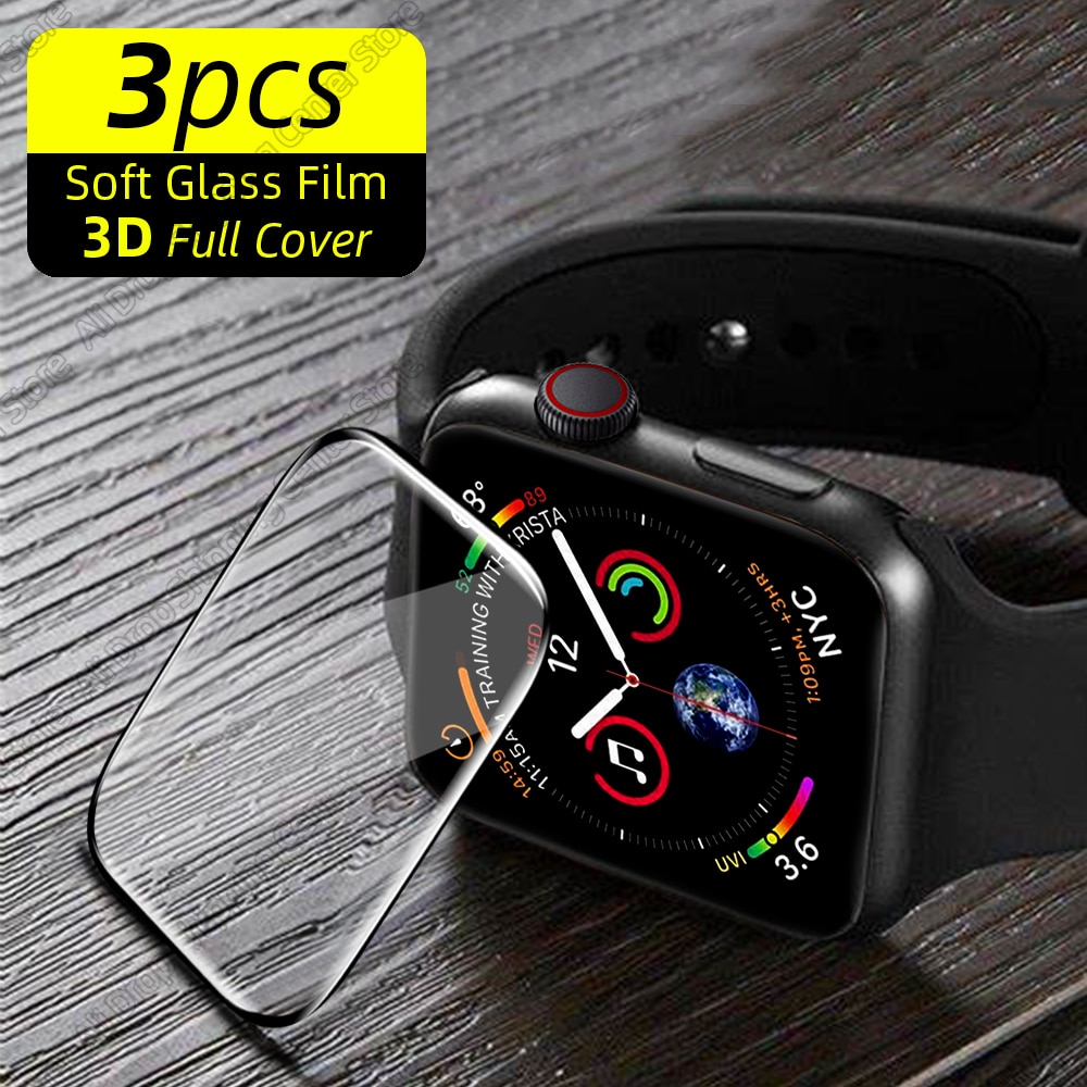 3 stk beskyttelsesglas til ur apple serie 7/6/ se skærmbeskyttere apple ure hydrogel film tilbehør smartwatch