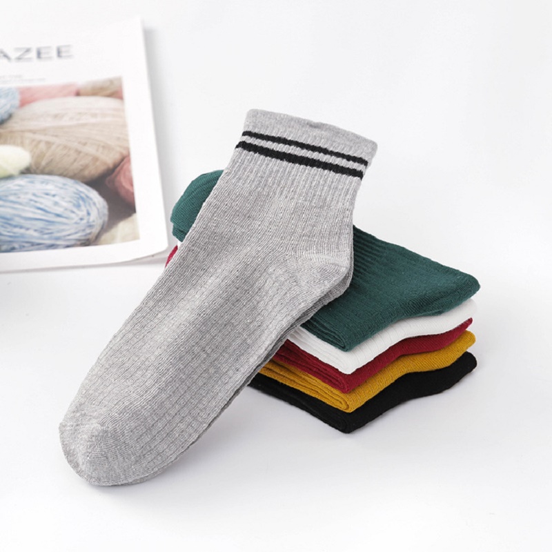 High School Girls Cotton Sports Japanese Loose Striped Crew Socks Colorful Women Sox Harajuku Retro Cute Funny Socks