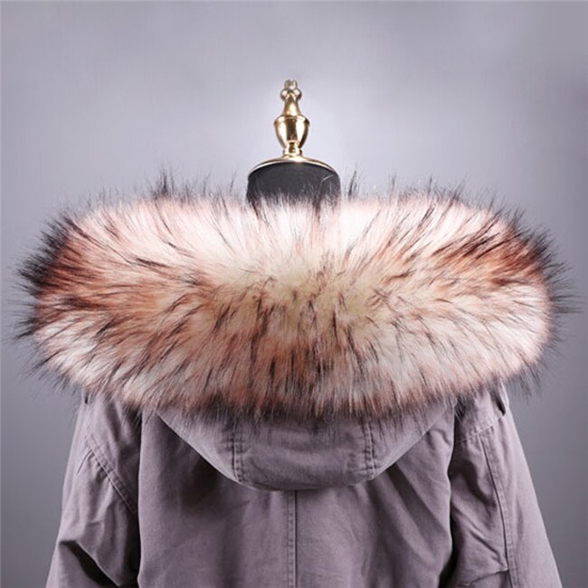 13 kleur Pluizige Faux Vos Konijnenbont Sjaals Vrouwen Winter Jas Kraag Warme Shaggy Bont Sjaal Elegante Afneembare Bontmuts kraag: 6