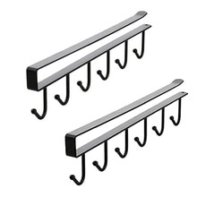 Novo 2 pçs caneca ganchos copos vinho óculos de armazenamento ganchos utensílios de cozinha laços cintos e cachecol pendurado gancho rack titular sob gabinete c