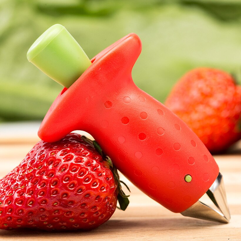 Køkken gadgets nyhed jordbær huller top bladfjerner frugt grøntsag tomater værktøj let at bruge og højtydende materiale