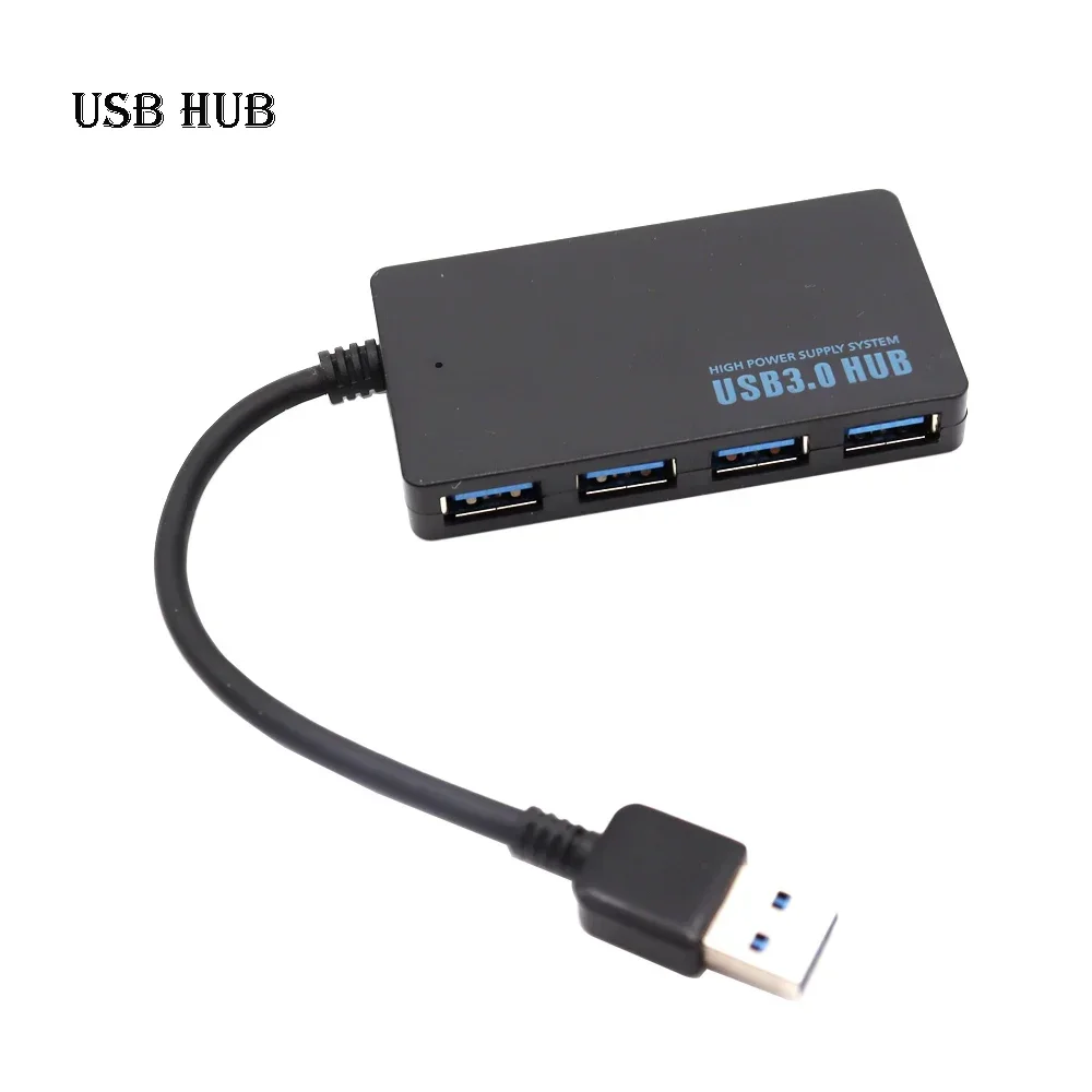 Adaptateur Hub USB 3.0 haute vitesse, 4 Ports, séparateur de câble de données, extenseur, prise en charge de plusieurs systèmes, adaptateur Multi USB Plug and Play: noir