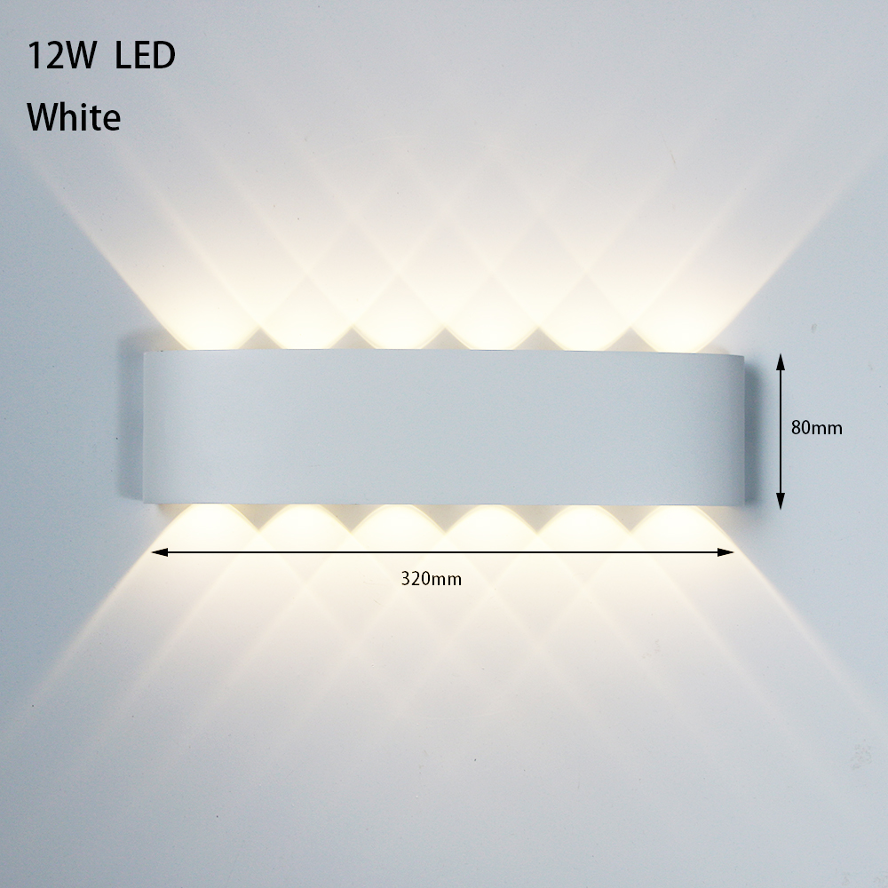 Led udendørs vandtæt væglampe belysning soveværelse stue lys gang korridor udendørs havelampe aluminium led væglampe: Sort / Rød
