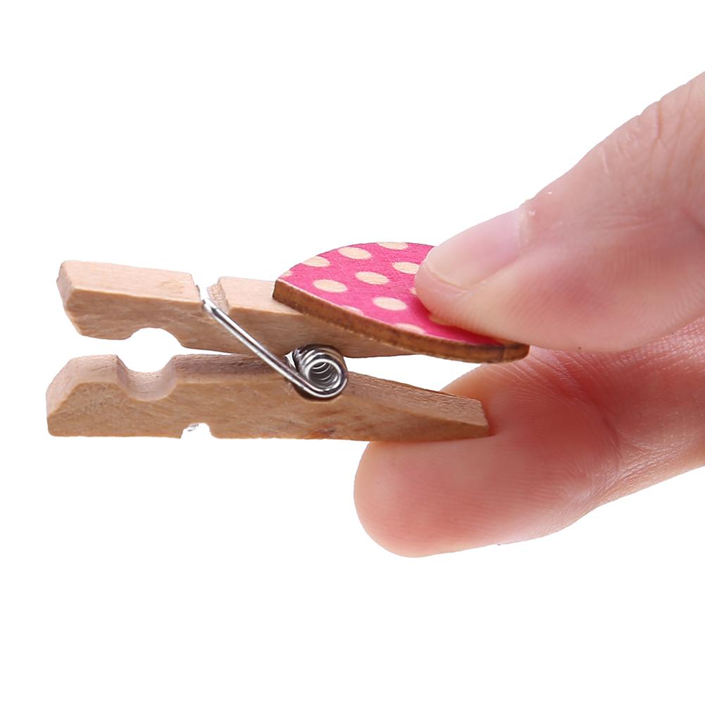 50Pcs Liefde Hart Kleine Houten Wasknijper Craft Clips Diy Foto Kaarten Peg Mini Houten Clips Postcard Clips Bruiloft Decoratie