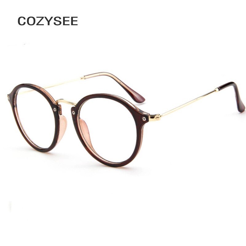 Black Round Transparent Glasses Eyeglass Frame for Women Men Myopia Nerd Optical Glasses Frame Luxury Clear Lens Men's Glasses: TEA