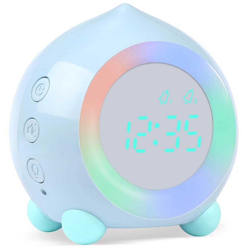 freundlicher Digitale Wecker Sonnenaufgang Simulator mit LED Nacht Licht Lampe für Junge B0KC: Blau