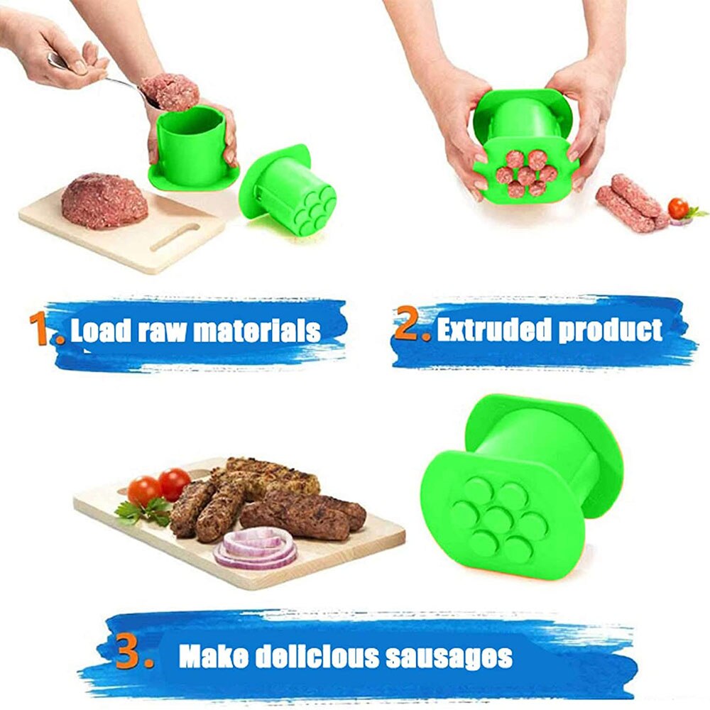 Cevapcici-Máquina Manual para hacer salchichas, embutidor de carne, fabricante de Salami operado a mano, aparatos de cocina para perros calientes