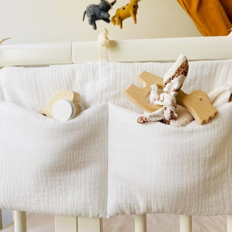Sac de rangement pour jouets, bouteille de couches en coton pour berceau, sac de rangement pour jouets, utilisé pour ranger les vêtements de bébé, facile à accrocher,