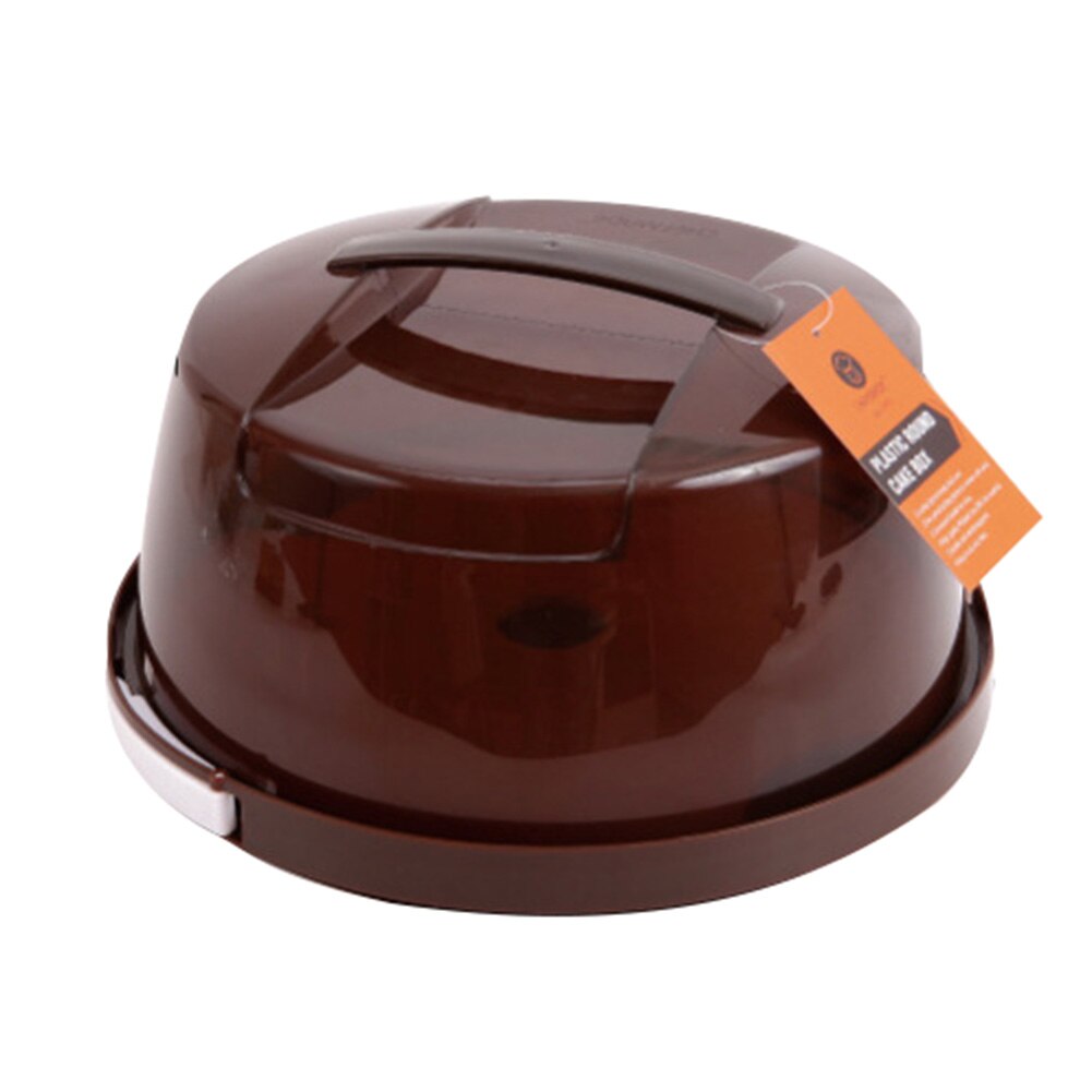 Portable Plastic Round Transparent Cheese Cake Container Packaging Box Tray Food Fresh-Keeping Holder Storage Case Party Supplie