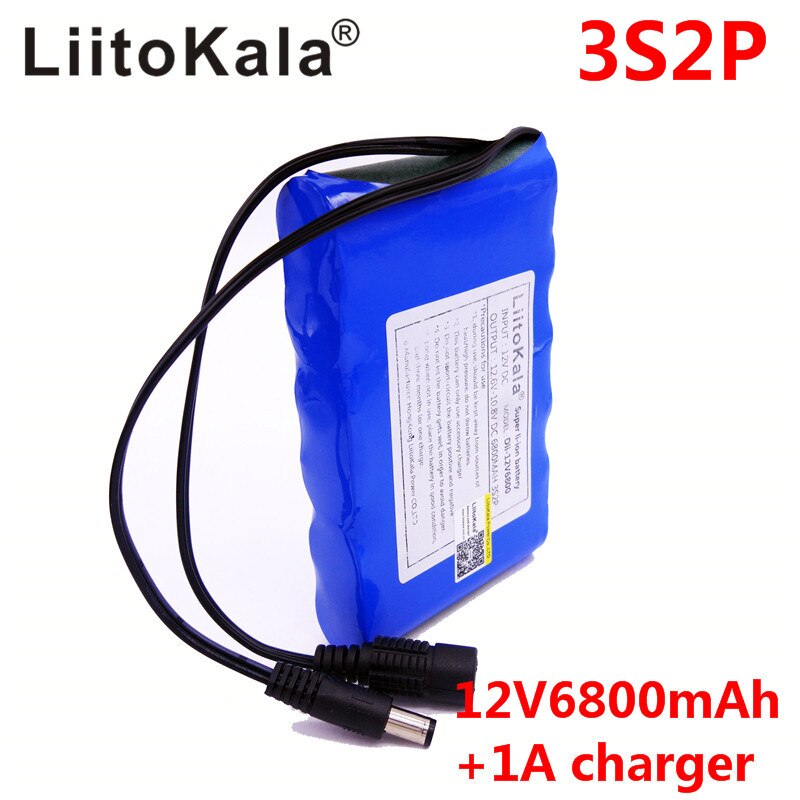 HK LiitoKala DC 12V 6800mAh 18650 Li-ion Rechargeable Battery Pack Charging Power Bank For GPS Car Camera
