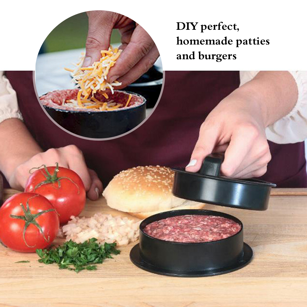 Formes de Hamburger manuelles Presses 80 pièces 11cm galette papier étanche à l'huile antiadhésive Burger Kit de presse formes moules outils de viande Gadgets de cuisine
