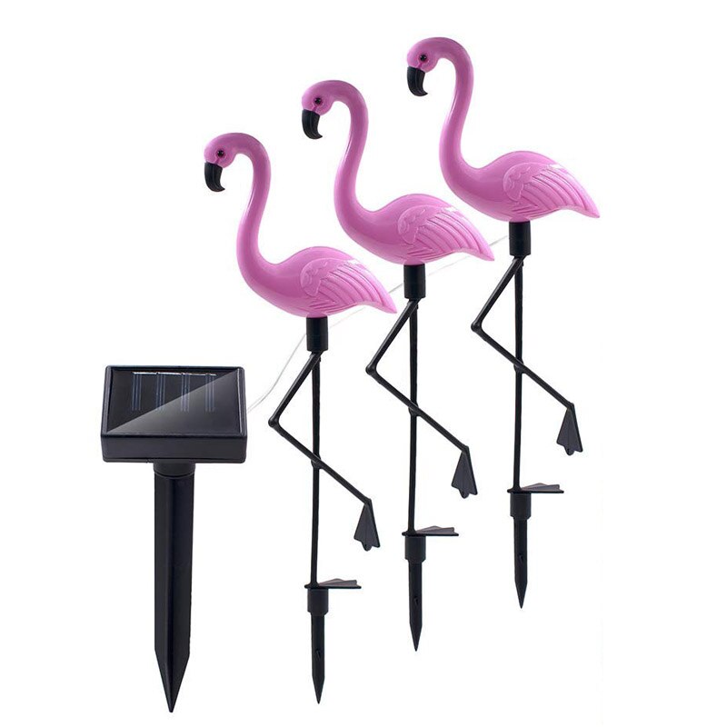 3 pakke solenergi flamingo innsats lys lanterne soldrevet sti lys utendørs vanntett hage dekorativ plen hage lampe: B