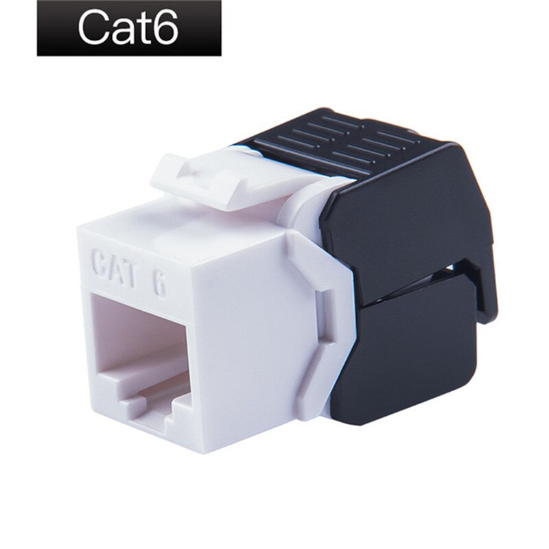 RJ45 Connector Cat6 Jack Modules RJ 45 Female Tool Less Cat 6 Keystone Repeatable Using For 23-26AWG Cable 15u&quot; Gold Plated: White / 20pcs