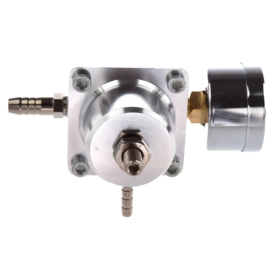 Universal Car Adjustable Fuel Pressure Regulator with Gauge Silver