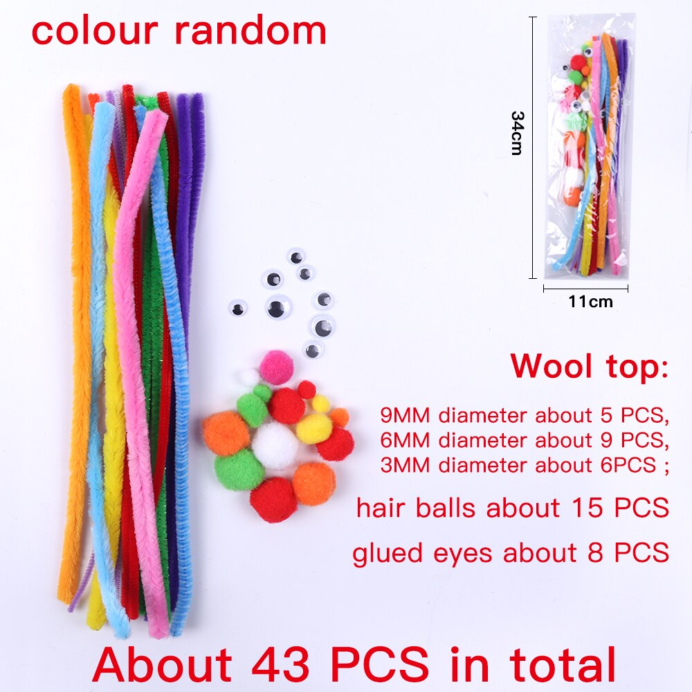 Children's Handmade DIY Materials Include Self-adhesive Googly Eyes Poms Kids Craft: set