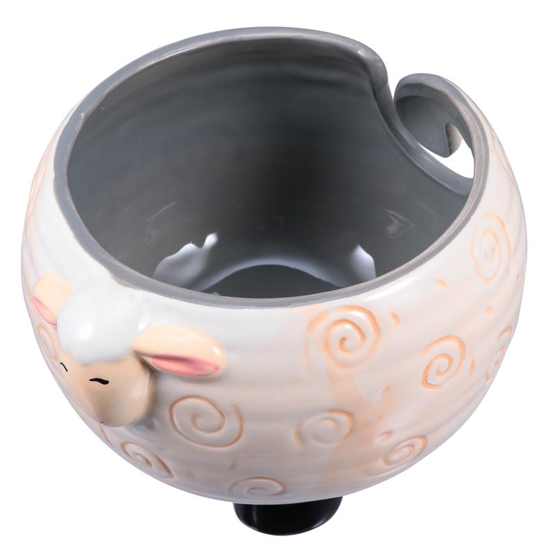 Ceramic Yarn Bowl Yarn Storage Bowl Organizer Knitted Crochet Wool Storage Bowl Cute Fun Sheep-Shaped Wool Storage Bowl