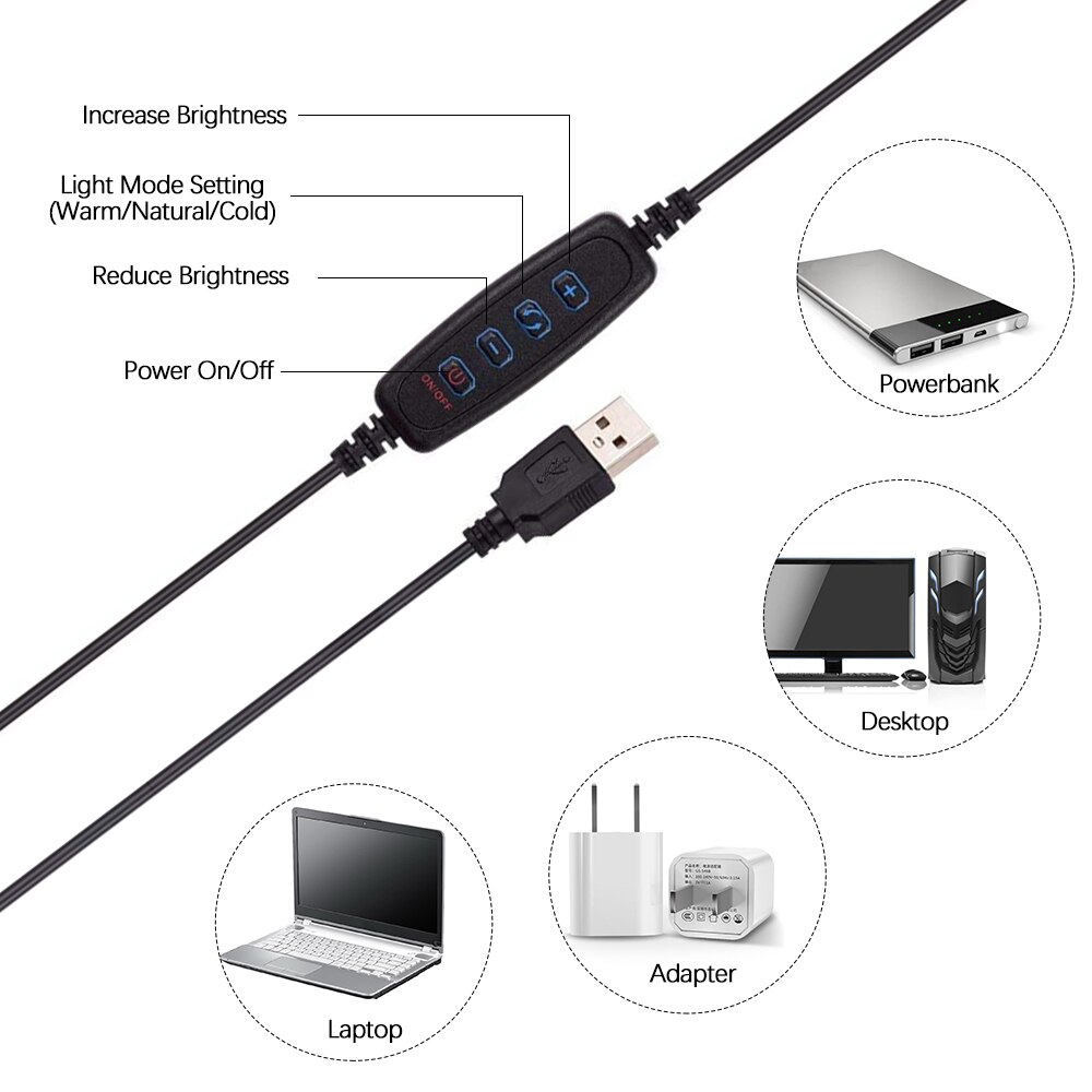 6 Inch Selfie Ring Light Clip On Laptop Computer Monitor Video Conference Lighting Kit Dimmable Led Fill The Light With 3 Color