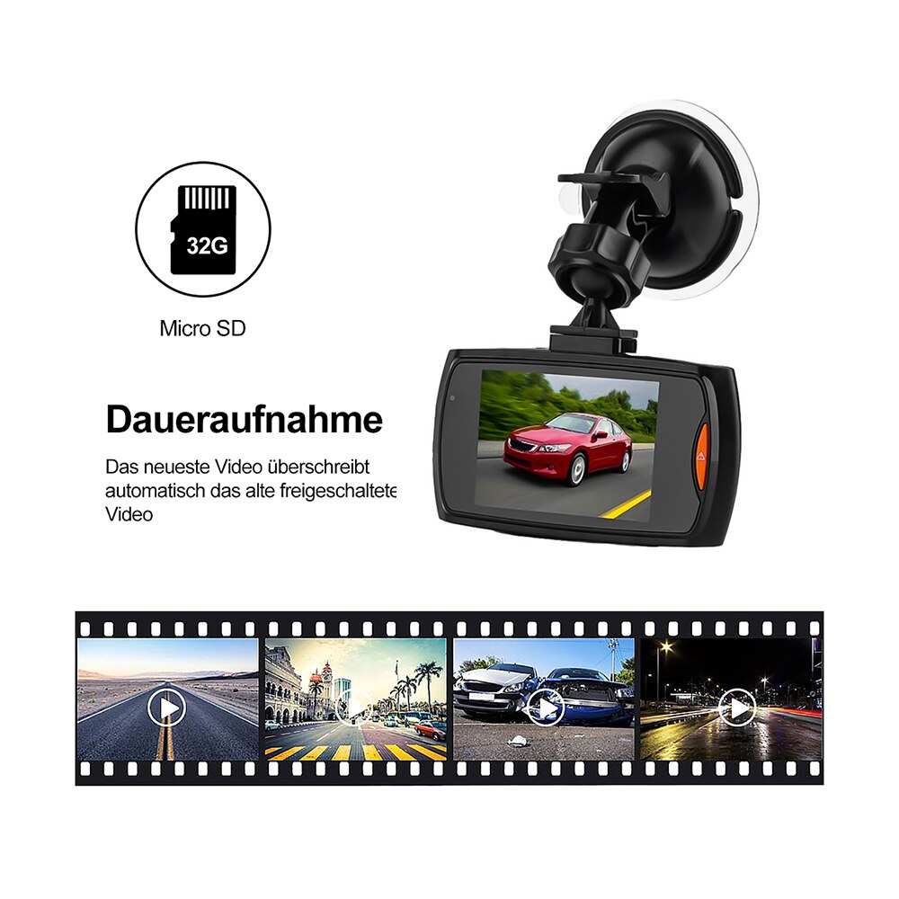 Full Hd 1080P 16G 32G Tf Sd Mini Auto Dvr Spiegel Camera Dashcam Video Registrator Recorder G-Sensor Nachtzicht Met Houder D-LB