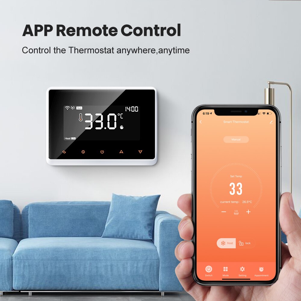 AVATTO Tuya RF Wireless WiFii Smart Thermostat Temperature Controller for Gas Boiler Water Heating Works with Alexa Google Home
