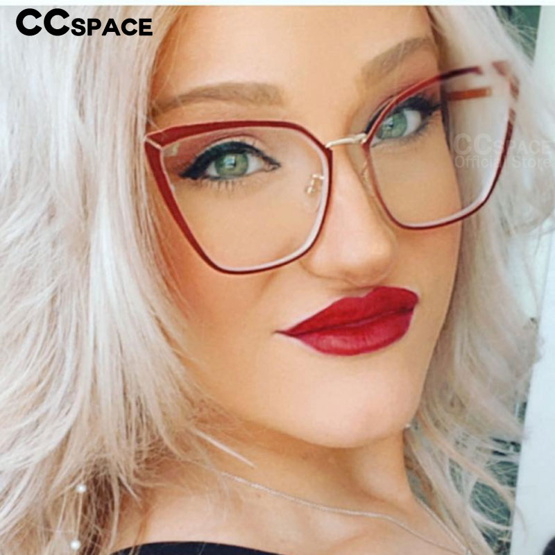 48104 Cat Eye Retro Ultralight Metalen Brilmonturen Mannen Vrouwen Optische Mode Computer Bril