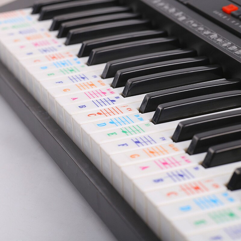 Staff Roll 61 Electronic Piano Sticker Piano Sticker Color Button Phonetic Symbol 88-Key Piano Keyboard Sticker