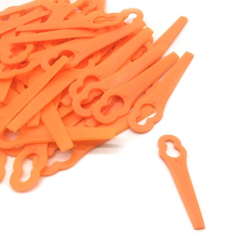 Universal 50Pcs Plastic Mower Cutting Blades Grass Trimmer Blades 12*7mm Fits Lawnmower Mower Head Strimmer Garden Tools: 04