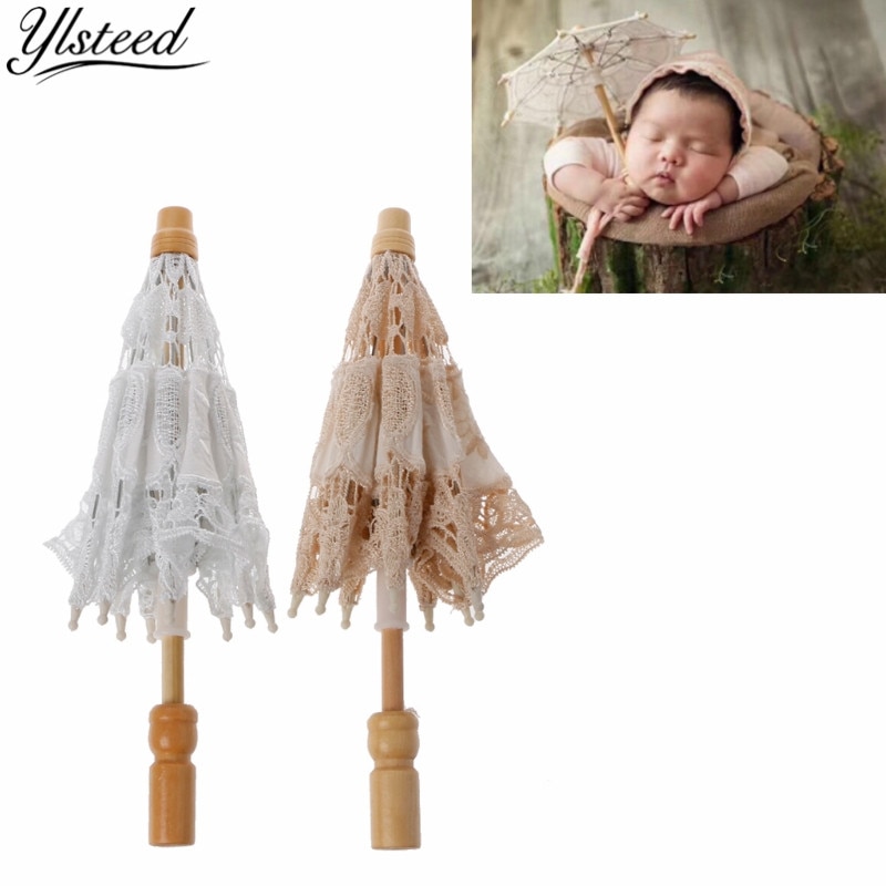 Ylsteed nyfödd fotografering rekvisita baby mini spets deco paraply spädbarn studio fotografering foto rekvisita nyfödd fotografering tillbehör