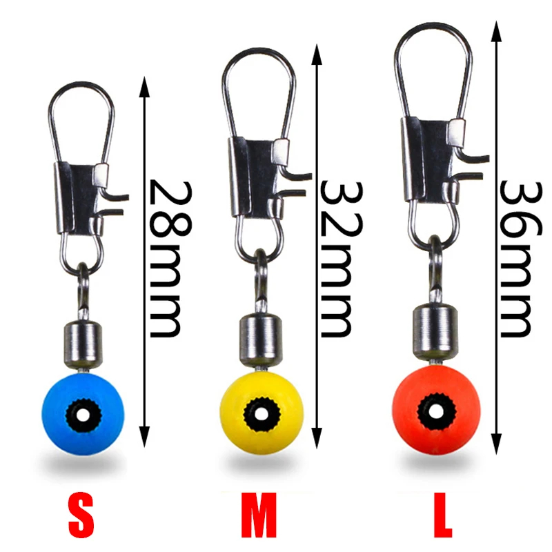 100 pcs/Lot pêche flottant espace haricots rotation Bobber connecteurs pêche en mer eau salée matériel pivotant équipement métal leurre