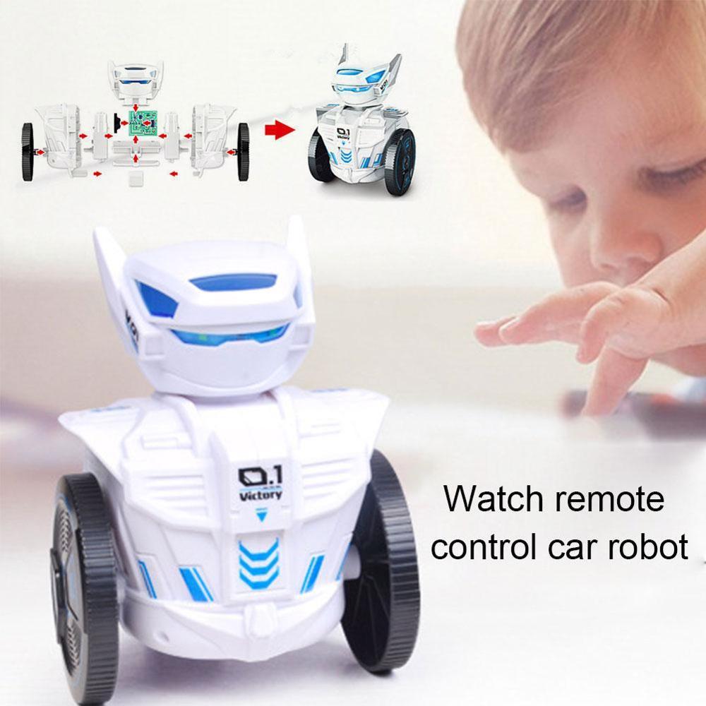 Afstandsbediening Robot Gebouw Speelgoed Met Horloge Leren Educatief Speelgoed Zwaartekracht Inductie Diy Rc Robot Sensor Afstandsbediening