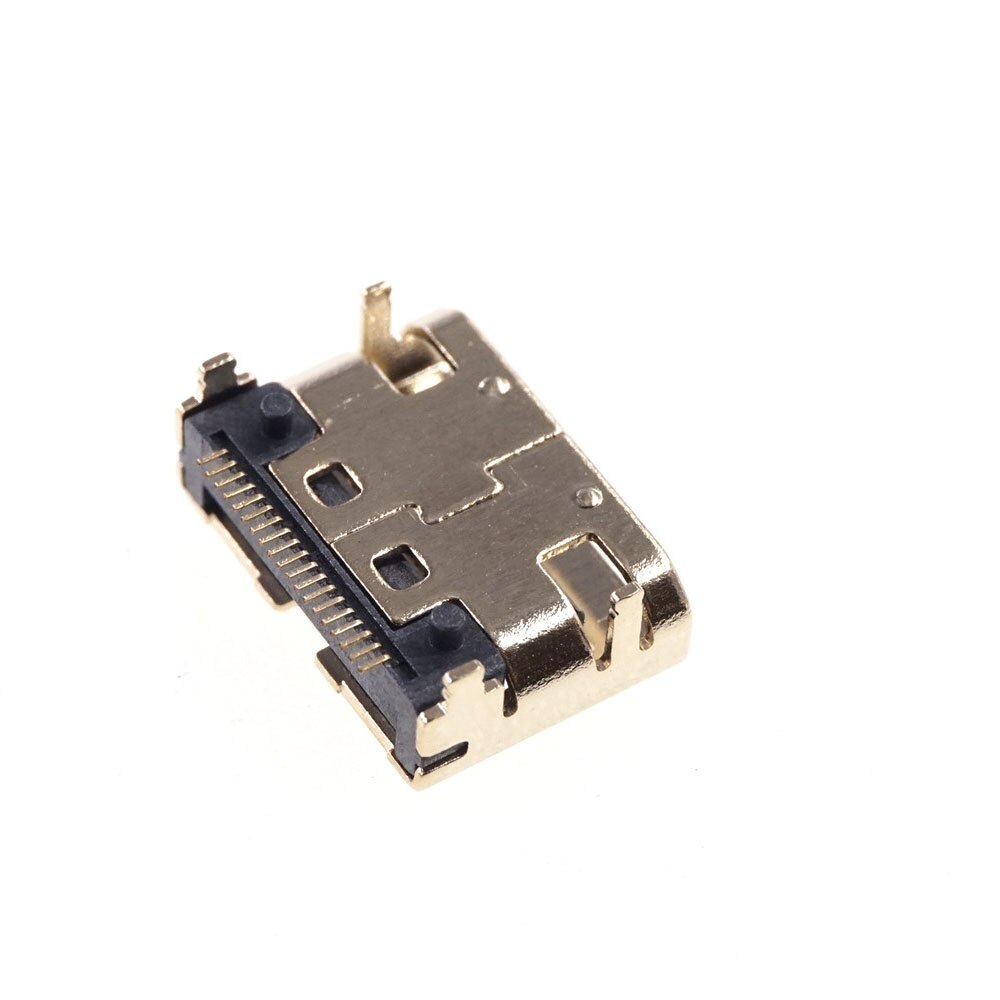10pcs Mini HDMI-compatible Female Connector SMD 19 pin Reflow Solderable Right Angle Surface Mound PCB Rohs Receptacle