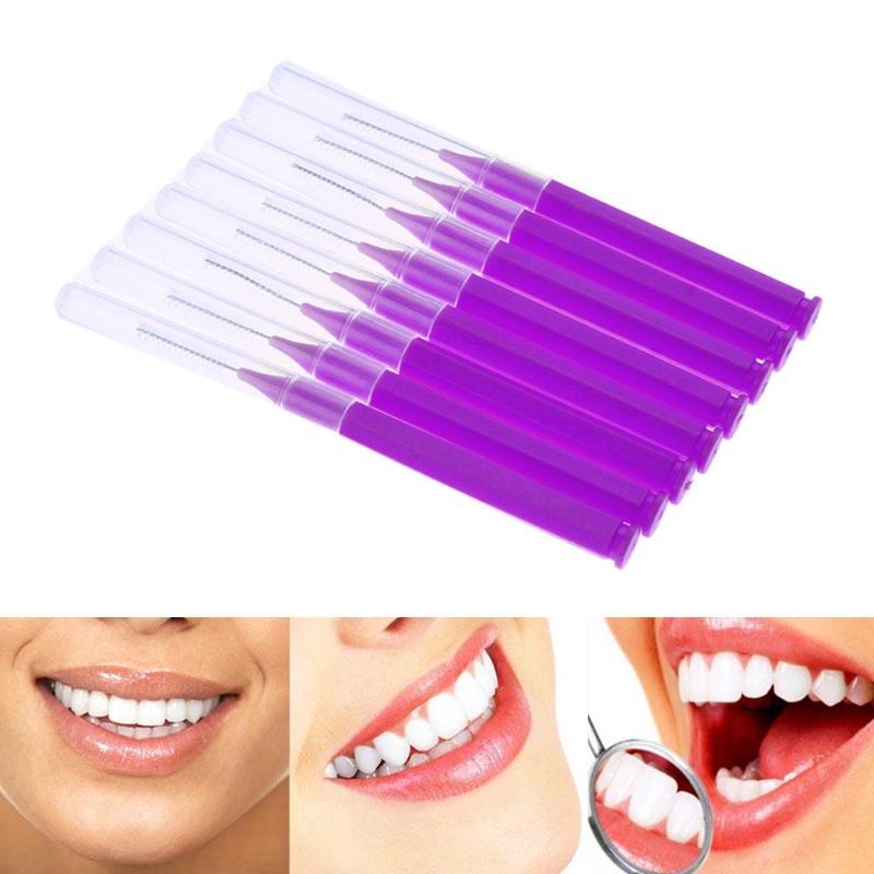 8pcs/Pack Floss Sticks Tooth Flossing Head Hygiene Dental Plastic Toothpick Interdental Brush Cleaning Oral Health Care Supplies