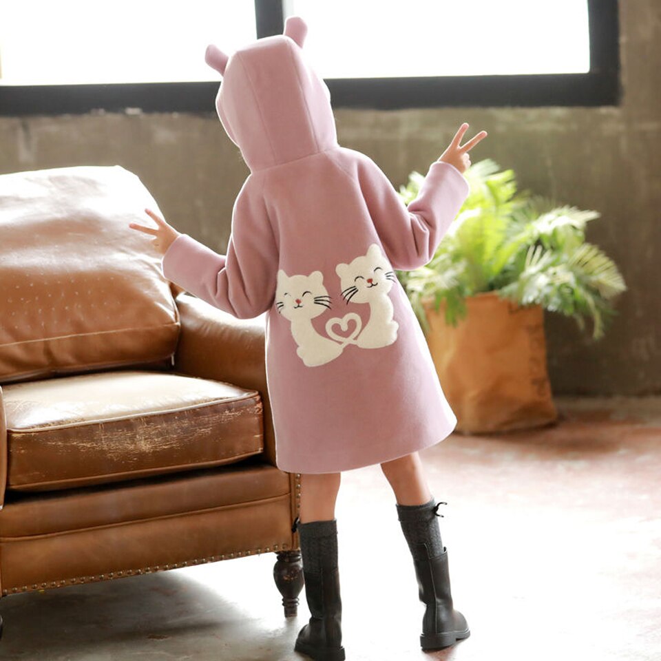 Manteaux d'automne et d'hiver pour adolescentes | Vêtements d'extérieur épais et chauds en laine, à simple boutonnage, vêtements d'extérieur pour enfants,