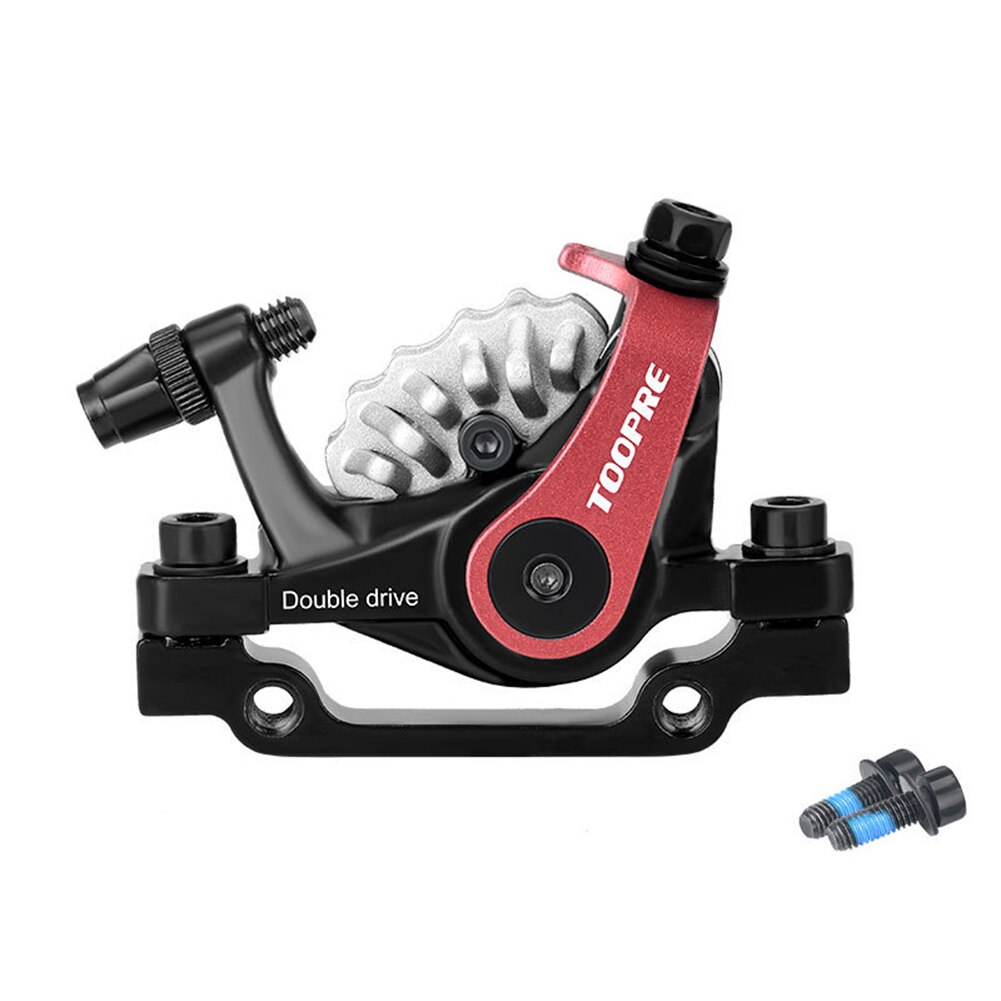 Bicycle Front Rear Disc Brake Mountain Road MTB Bike Mechanical Caliper Disc Brakes Cycling Part F160/R140 F180/R160 Dual Piston: Front   Red