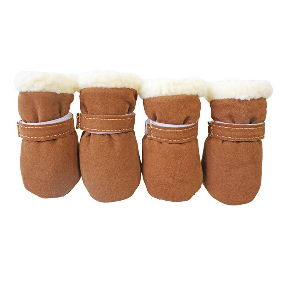 4Pcs Winter Pet Dog Shoes Anti-slip Snow Boots Thick Warm Cat Puppy Shoes Socks Boots for Chihuahua Yorkshire: C / XL