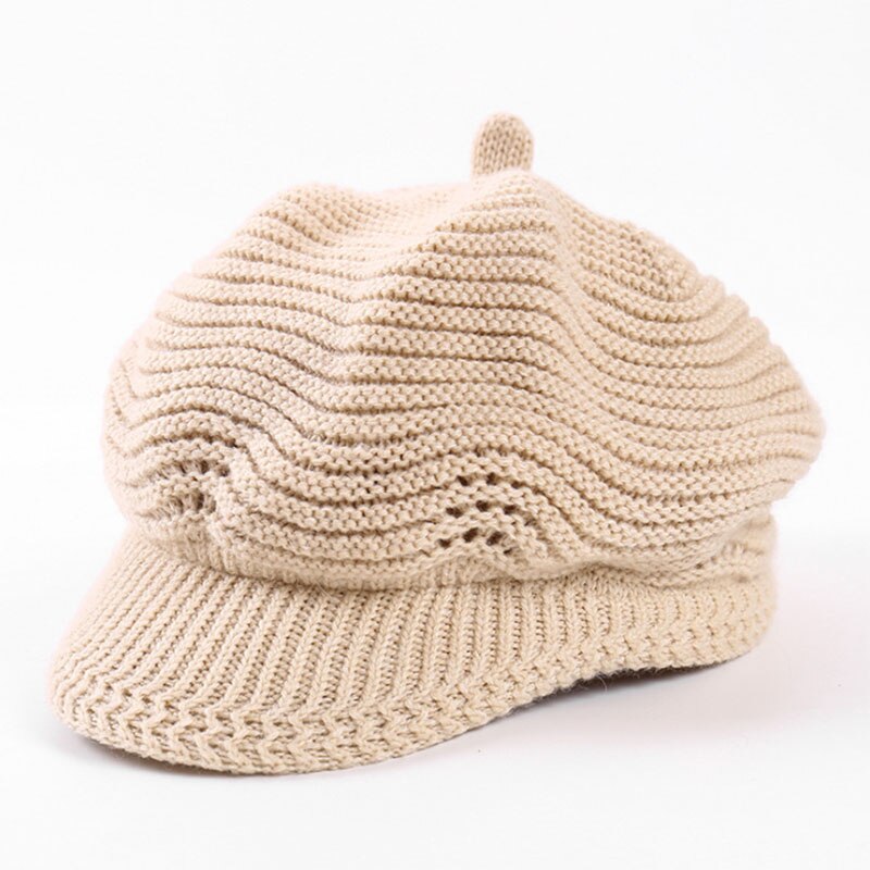 [Aetrends] Vrouw Hoed Gebreide Achthoekige Hoeden Voor Vrouwen Vintage Achthoekige Cap Vrouwen Hoeden Sombrero Mujer Sombrero Z-6598: Beige